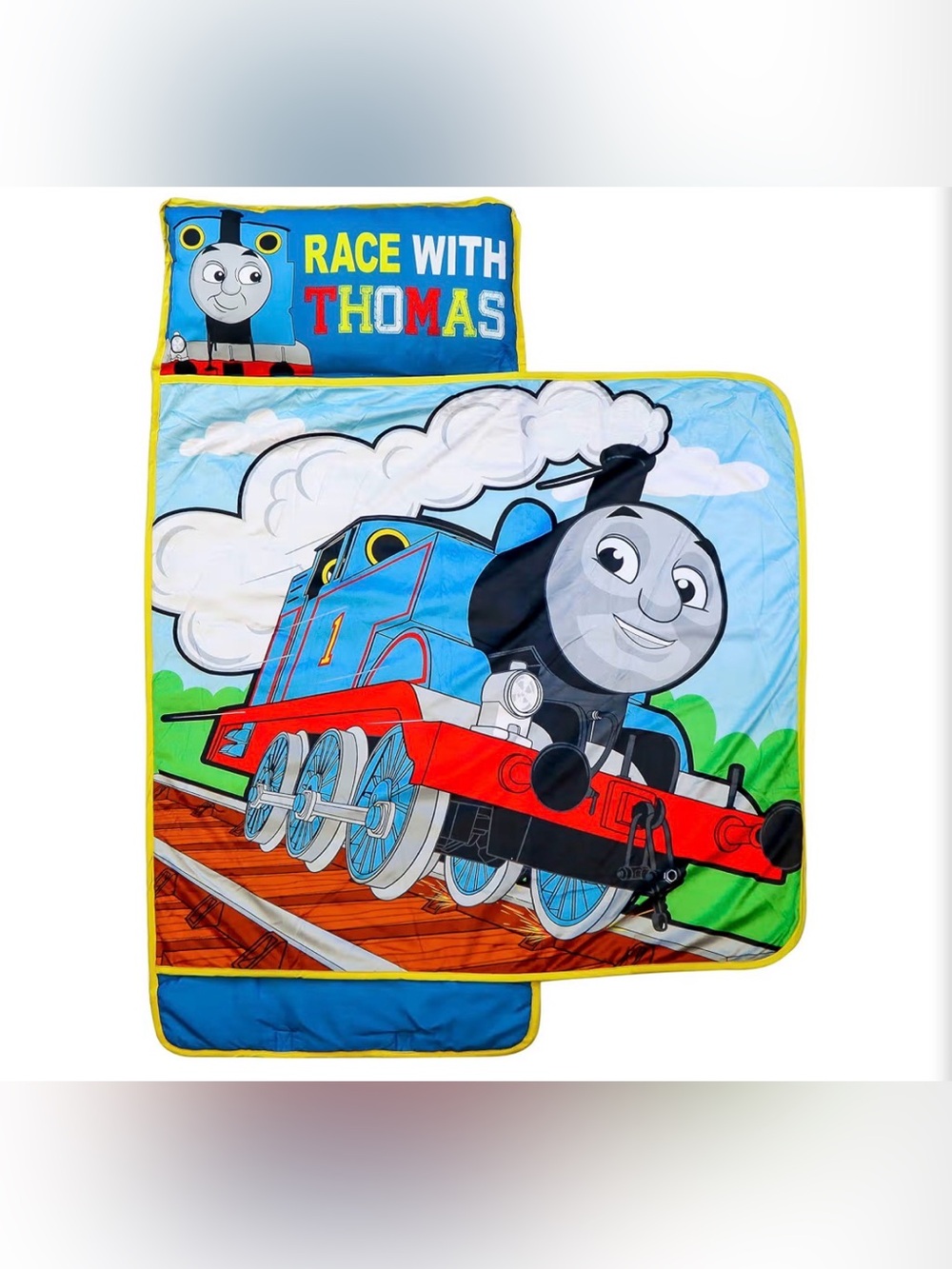Thomas The Train Toddler Mat w/ Removeable Pillow Blue NEW Jay Franco Nap